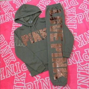 PINK Olive Green/Copper Set